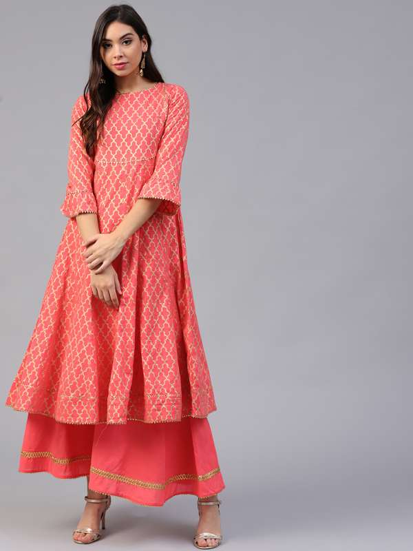 myntra kurtis palazzo set