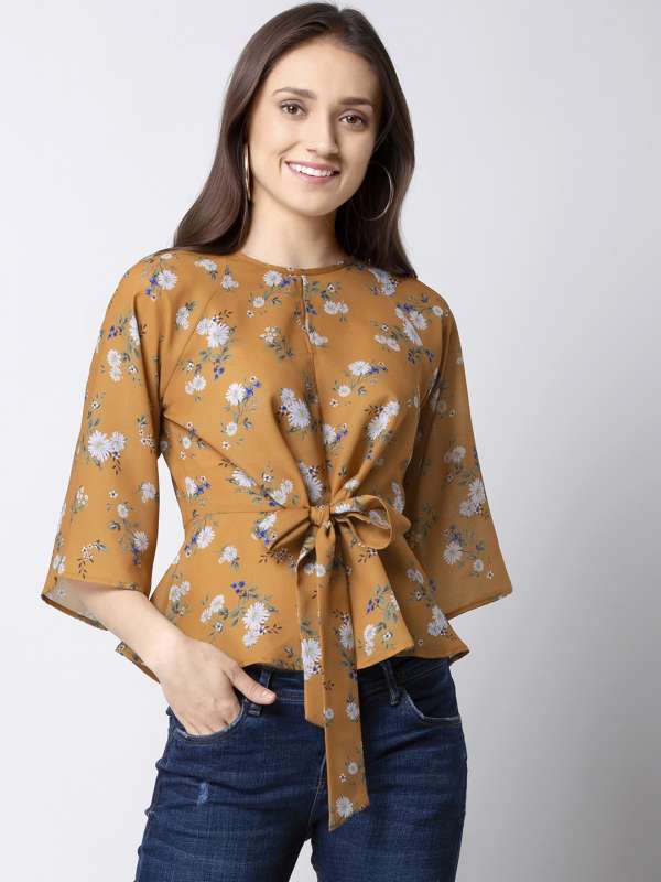 Buy Faballey Mustard Tops online in India