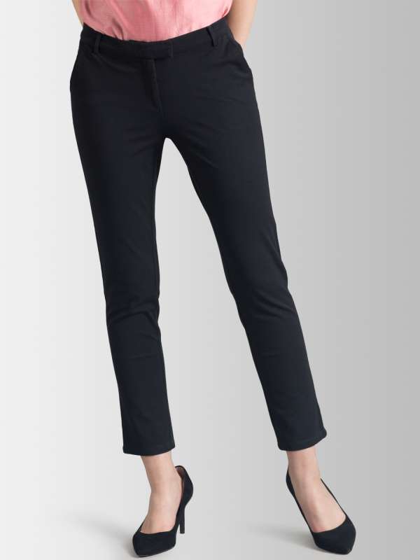 Buy Jayu Fab Women Solid Lycra Blend Cigarette Trousers Online at Best  Prices in India  JioMart