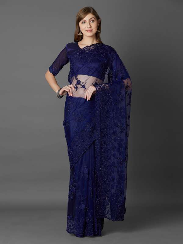 dark blue saree online