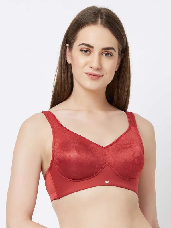 Medium Coverage Non Padded Wired Demi Cup Bra with Detachable Lace