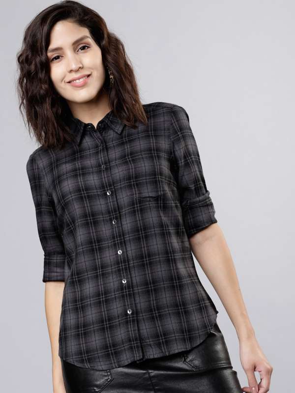 046825 PALM WOMENS RELAXED CHECK SHIRT