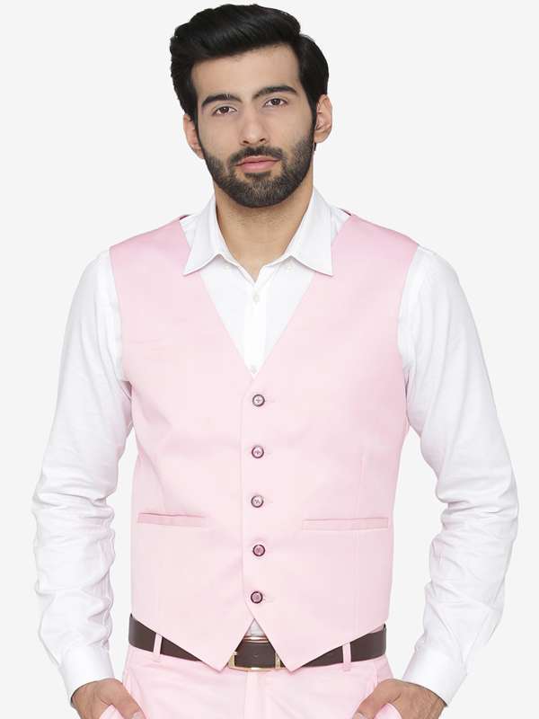Pink waistcoat mens cheap