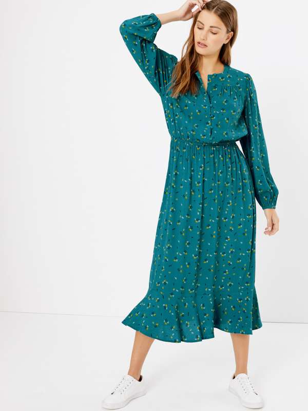 marks and spencer teal dress