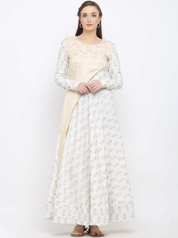 white and gold indian dress