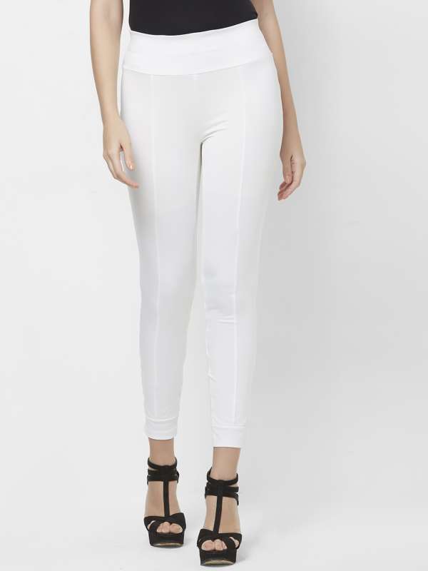 white jeggings myntra