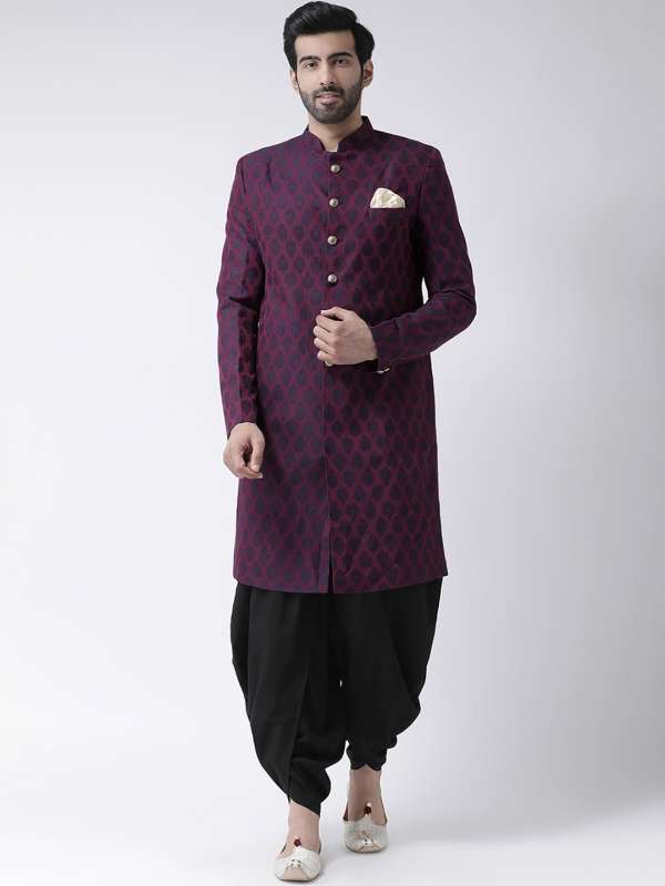 Purple sherwani online for groom