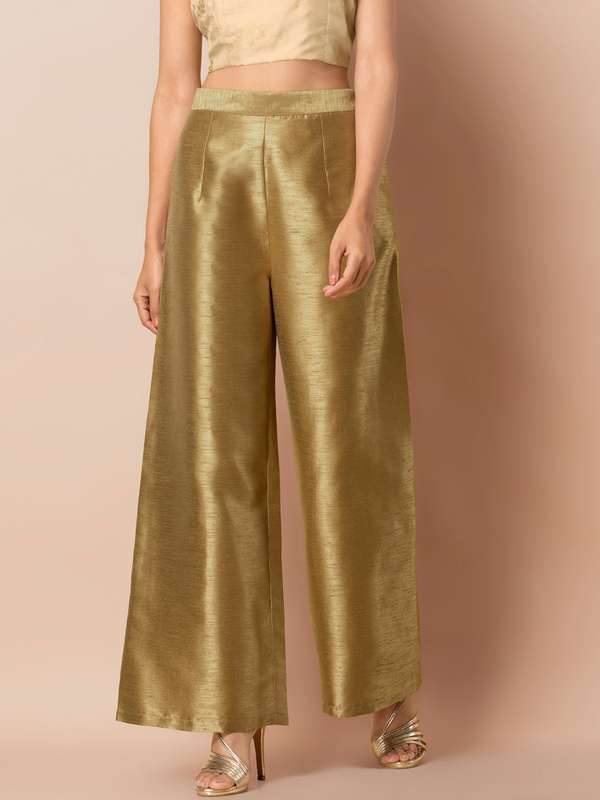 Golden palazzo pants myntra Clearance