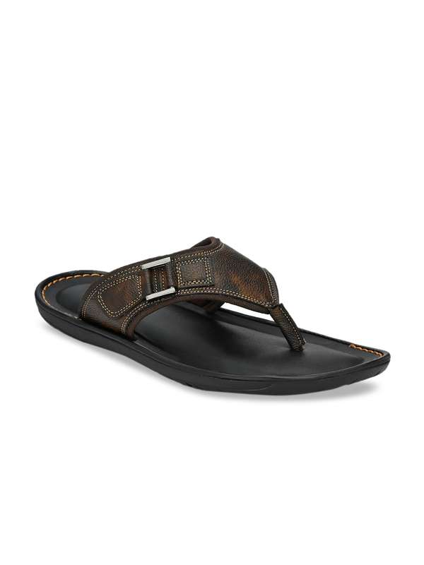 shences tan leather slippers