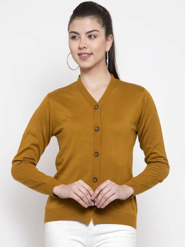 Mustard v neck cardigan shop