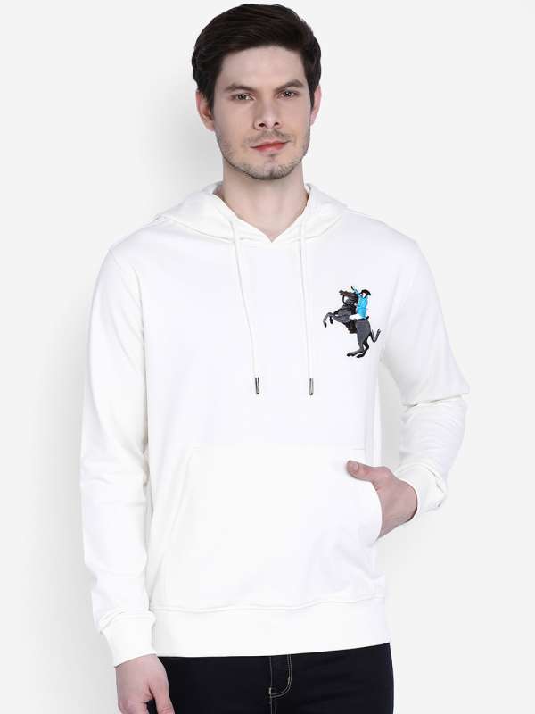 white hoodie myntra