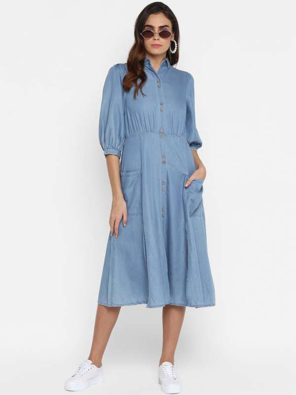 denim dress myntra
