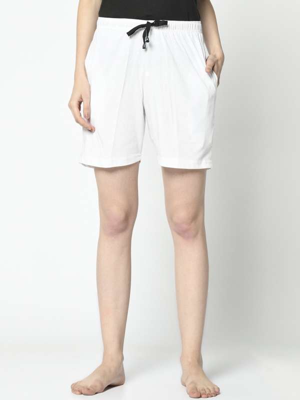 Women White Lounge Shorts Buy Women White Lounge Shorts online in India