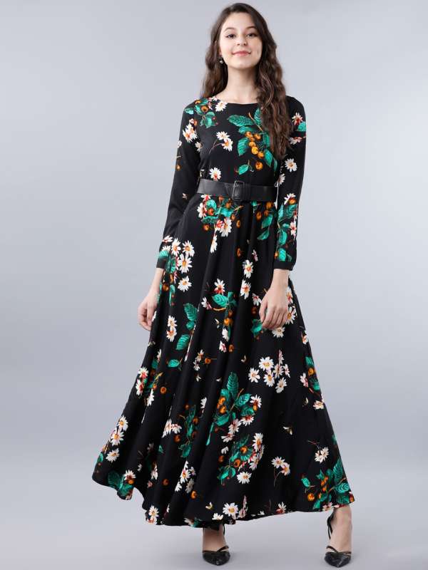 Tokyo Talkies Black Printed Maxi Dress 2716410.htm Buy Tokyo