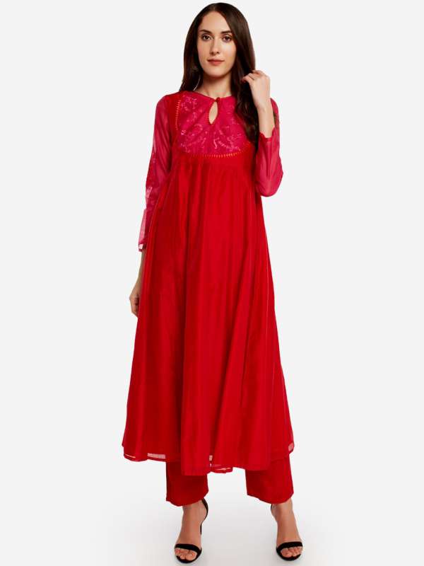 myntra anarkali dress material