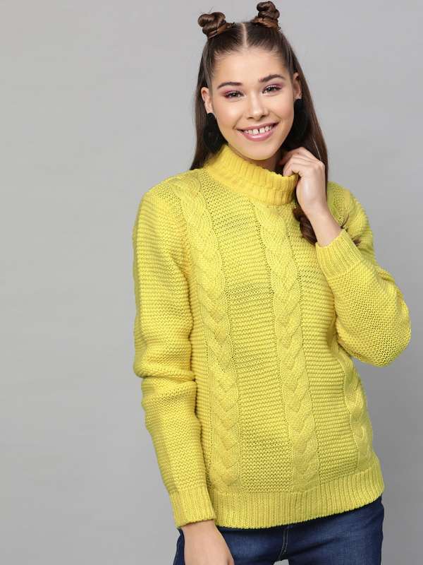 Women Yellow Sweaters Buy Women Yellow Sweaters online in India