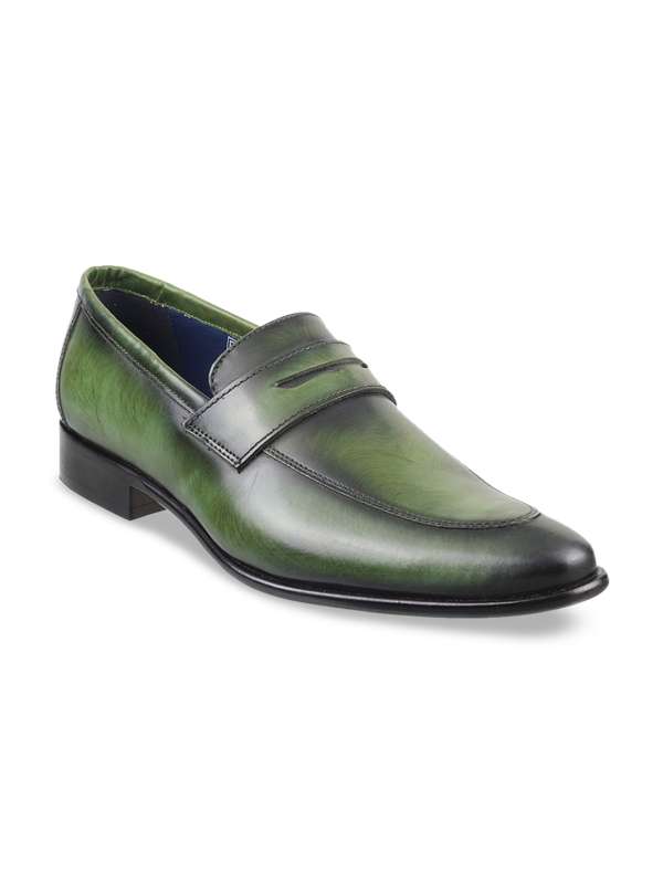 green colour formal shoes