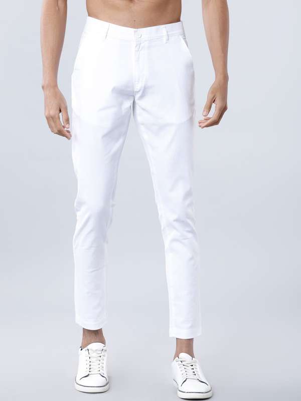 Buy white trousers clearance