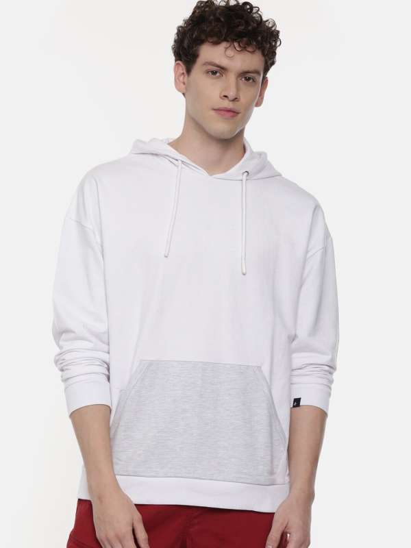 white hoodie myntra