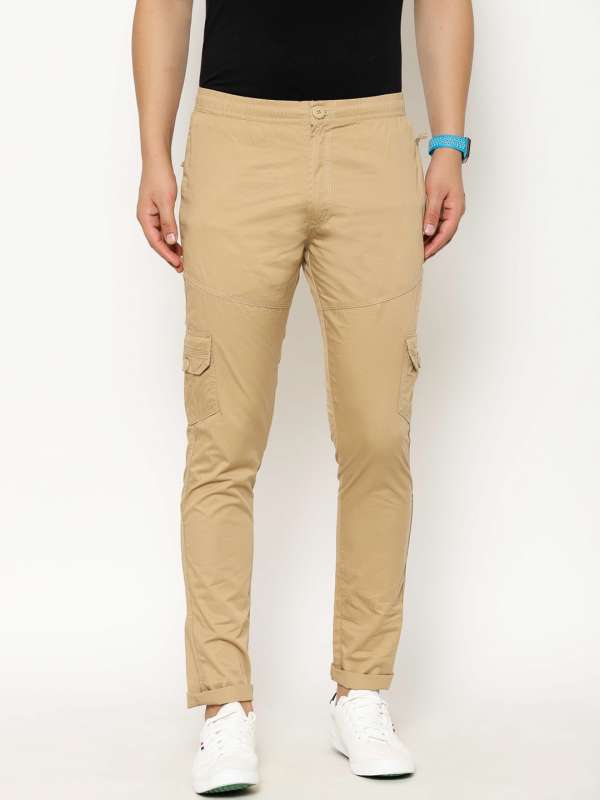 Buy Mens Blue Slim Fit Cargo Trousers for Men Online at Bewakoof