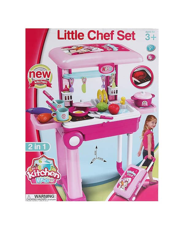 Kids Kitchen Set Toys Picture : Amazon Com Pretend Play Kitchen Playset For Kids Little Chef