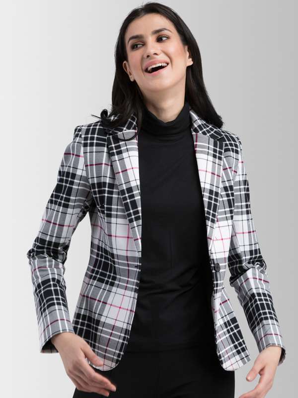 wool blend blazer womens