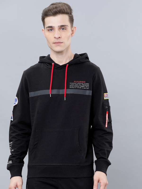 black hoodie myntra
