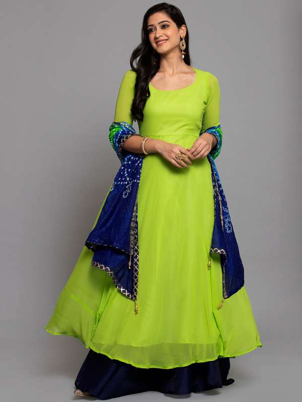 Myntra gown outlet with dupatta