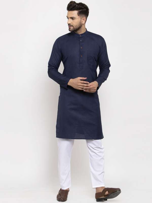 Blue kurta white pajama design 2025