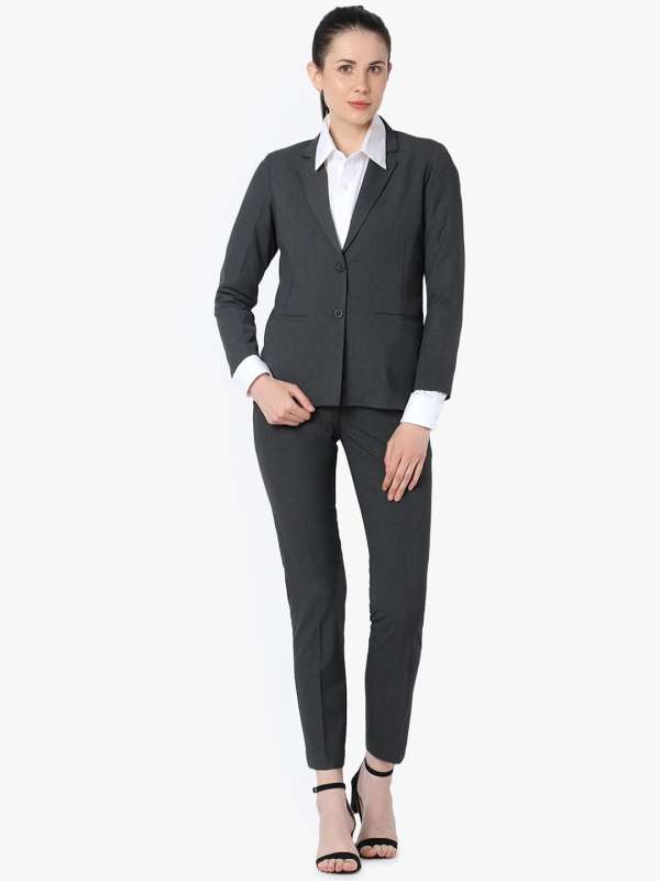 Plus Size Women Suits with Belts 2Pcs Purple Ladies Tuxedos Work Office  Wear Set
