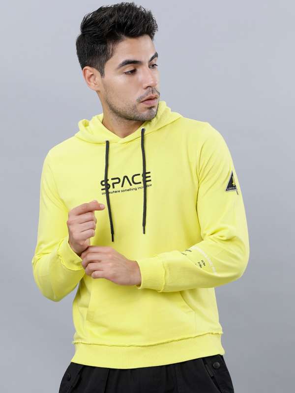 Winter Yellow Hoodies For Men Mens Autumn And Casual Loose Solid Hooded  Sweater Top Polyester 