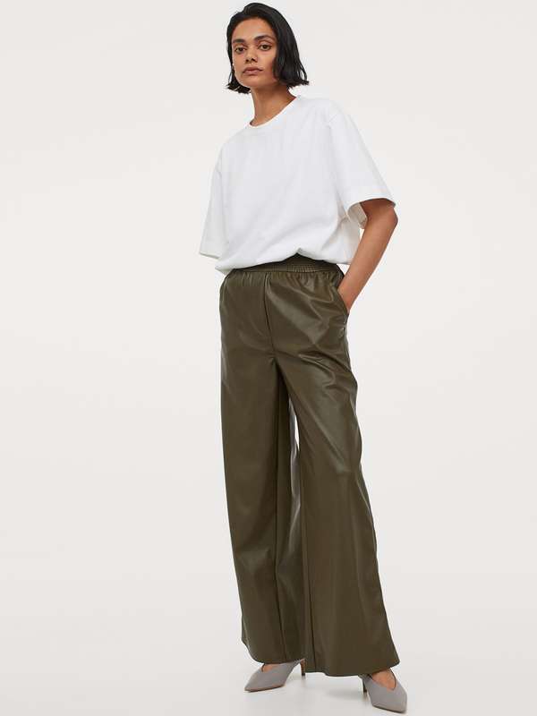 Leather type trousers clearance