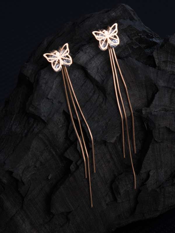 E2o Fashion Rose Gold Drop Earrings Buy E2o Fashion Rose Gold