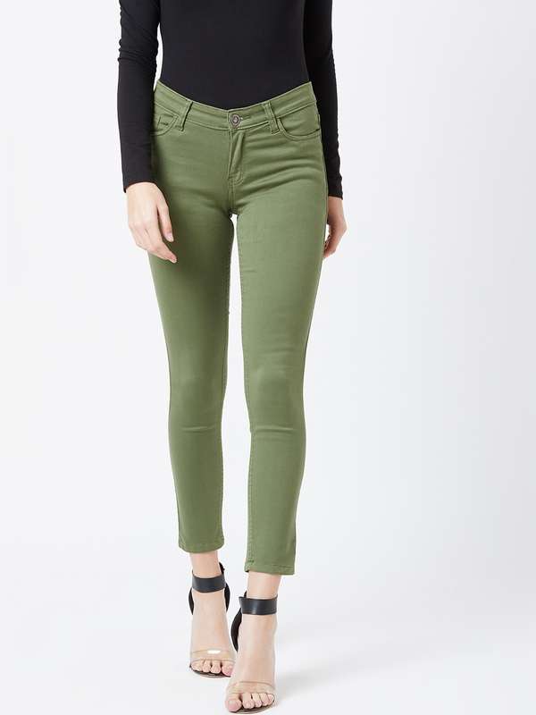 Green color jeans womens Clearance