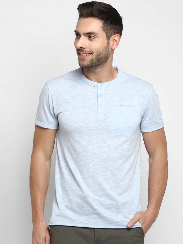 Red Tape Blue Henley Tshirts - Buy Red 