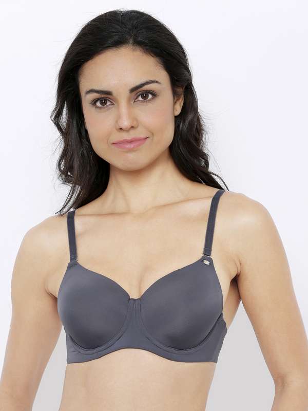 Charcoal Grey Solid Bra - Buy Charcoal Grey Solid Bra online in India