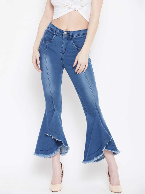 bell bottom jeans myntra
