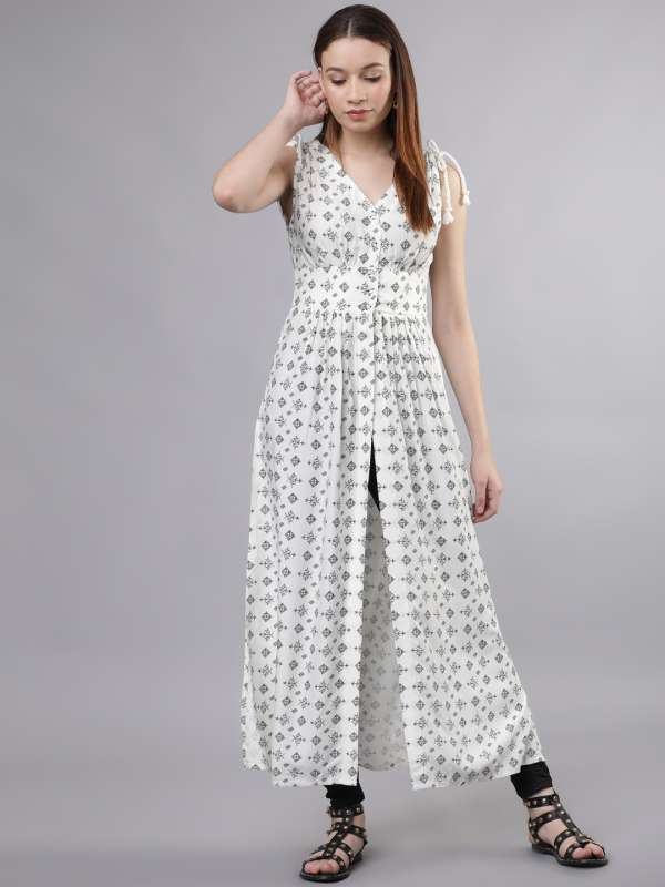 Tokyo talkies white lace detail maxi tunic cheap