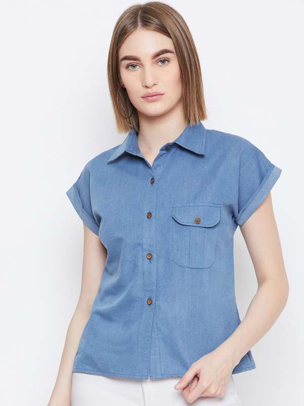 Ladies short tops for jeans outlet