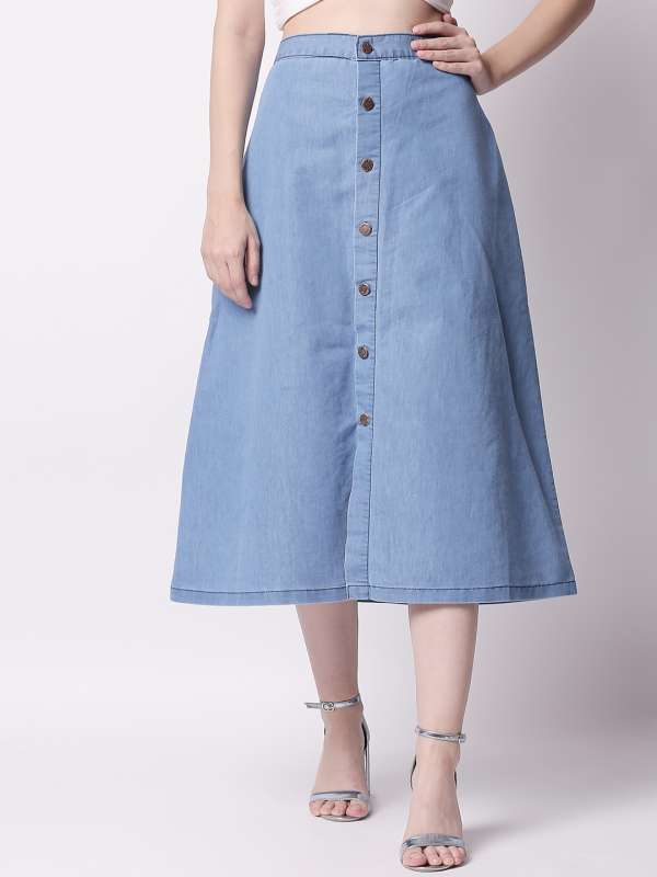 denim skirt myntra