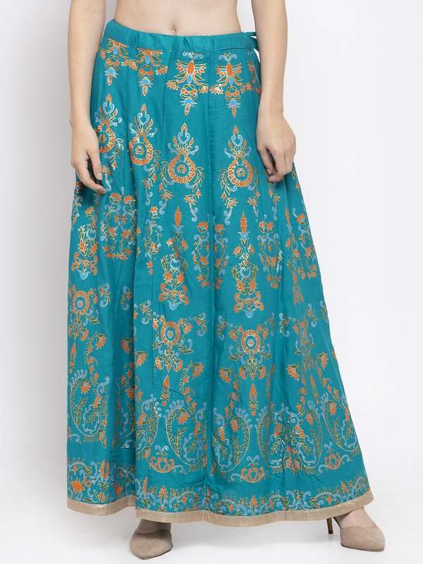 turquoise chiffon skirt