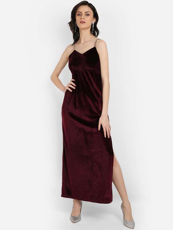myntra velvet dress