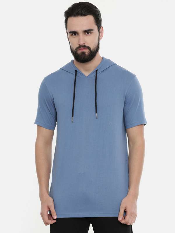 T shirts with hoods mens discount