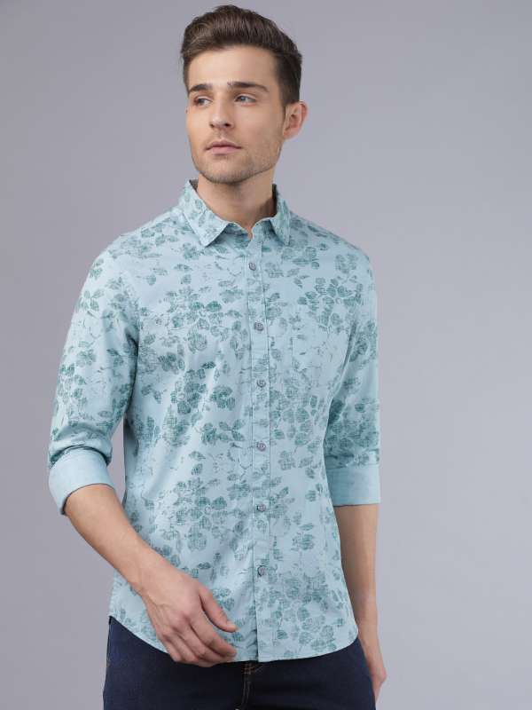 Leo Sansini Blue Printed Regular Fit Shirt 7078282.htm Buy Leo