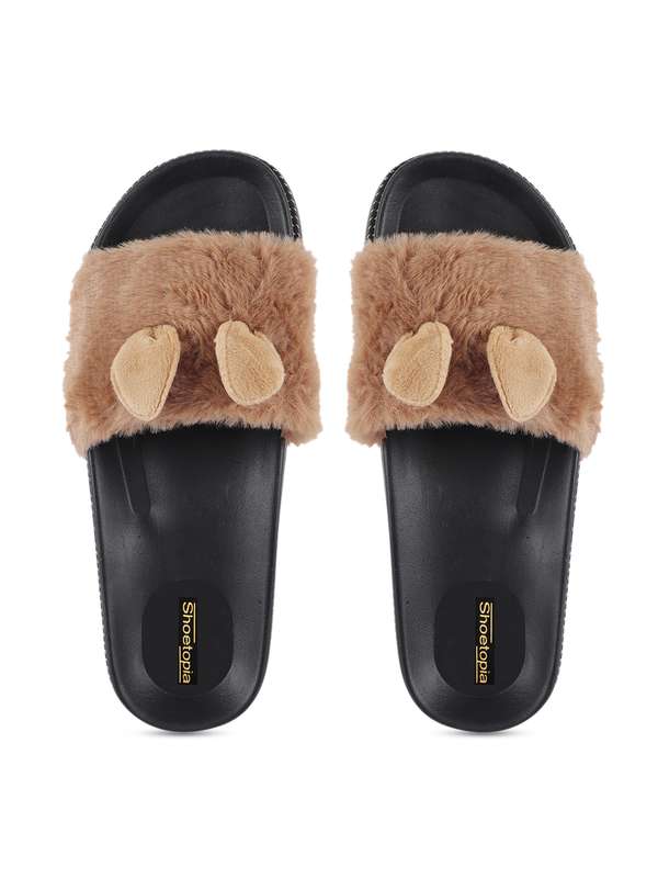 Fur slippers myntra Clearance