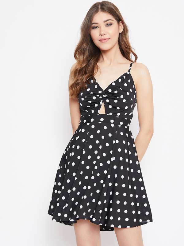 myntra polka dot dress