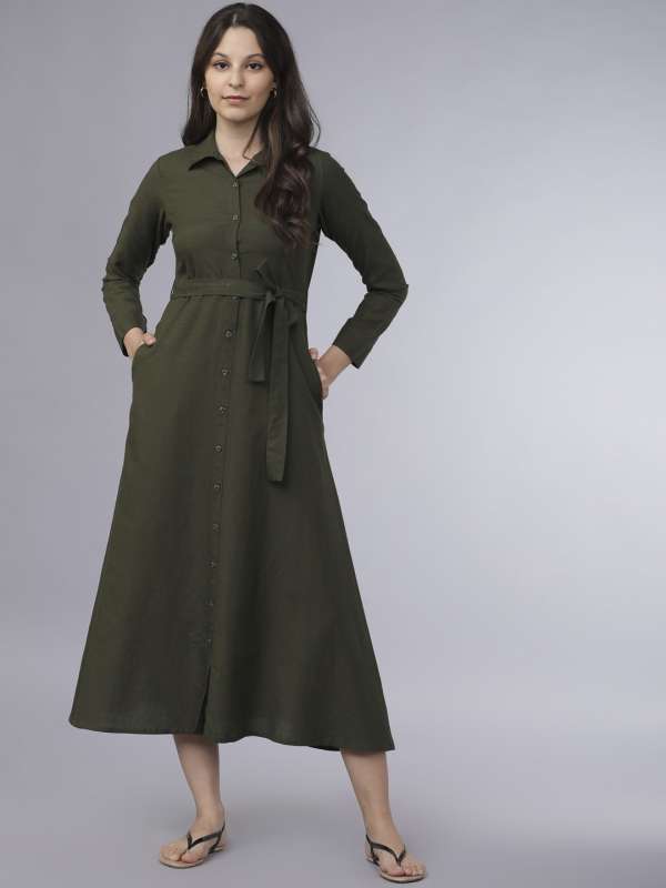 Womens olive green dress outlet