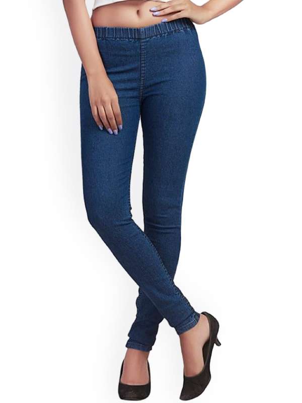 Buy online Blue Solids Mid Rise Jeggings from Jeans & jeggings for Women by  Fck-3 for ₹1699 at 0% off