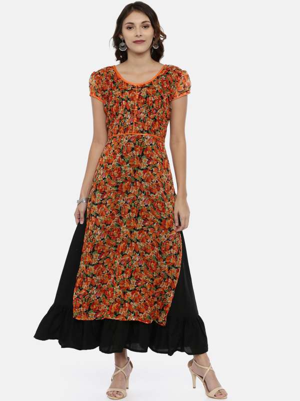 chiffon anarkali dress