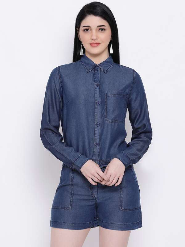myntra denim jumpsuit